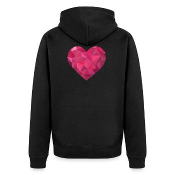 i love you ich liebe dich valentines day heart her - Unisex Premium Bio Zip Hoodie - Schwarz - Hinten - Nico (187cm)