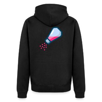 pepper salt pfeffer salz shaker streuer2 - Unisex Premium Bio Zip Hoodie - Schwarz - Hinten - Nico (187cm)