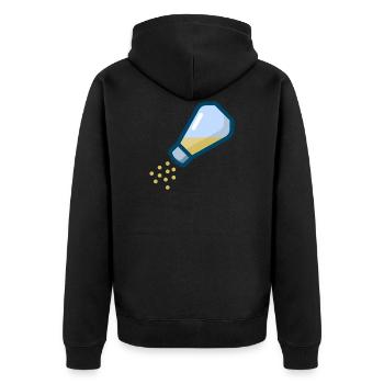 pepper salt pfeffer salz shaker streuer1 - Unisex Premium Bio Zip Hoodie - Schwarz - Hinten - Nico (187cm)