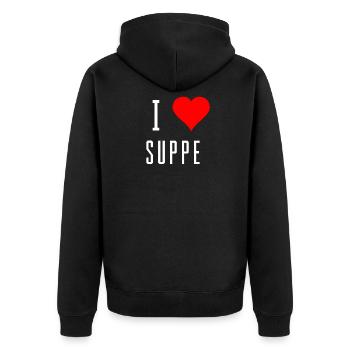 J'adore la soupe amant soupe idée cadeau - Veste à capuche bio Premium Unisexe - noir - Dos - Nico (187cm)