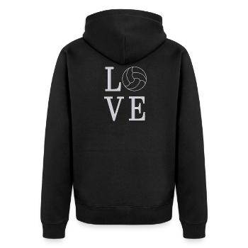 Handball ist mein Sport Handballer - Unisex Premium Bio Zip Hoodie - Schwarz - Hinten - Nico (187cm)