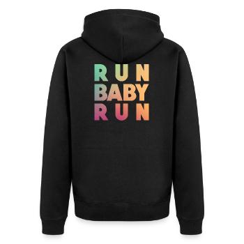 Run Baby Run - Veste à capuche bio Premium Unisexe - noir - Dos - Nico (187cm)
