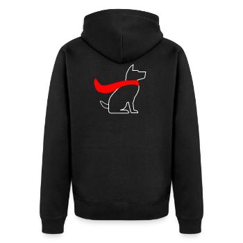 Superdog - Super Dog - Hero - Hero - Unisex Premium Organic Zip Hoodie - black - Back - Nico (187cm)