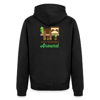 chat doux - Veste à capuche bio Premium Unisexe - noir - Dos - Nico (187cm)