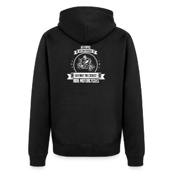 Papas Bike - Unisex Premium Bio Zip Hoodie - Schwarz - Hinten - Nico (187cm)