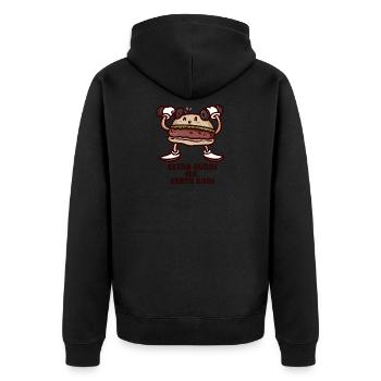 Funny calorie funny funny shirt - Unisex Premium Organic Zip Hoodie - black - Back - Nico (187cm)