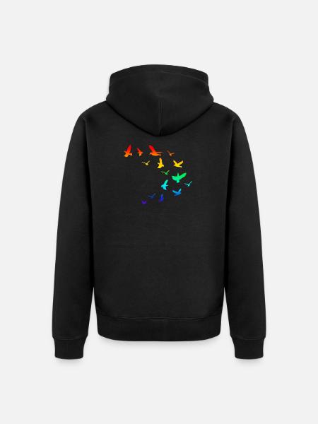 Flock of birds birds rainbow - Unisex Premium Organic Zip Hoodie - black