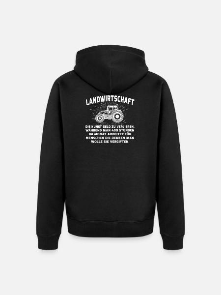 Landwirtschaft - Unisex Premium Bio Zip Hoodie - Schwarz