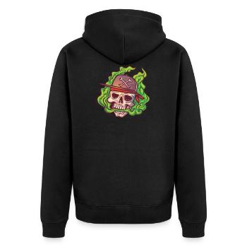 VAPE skull with cap - Unisex Premium Organic Zip Hoodie - black - Back - Nico (187cm)
