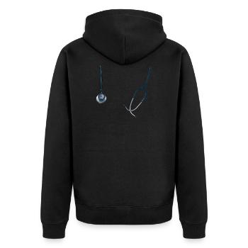 stethoscope - Unisex Premium Organic Zip Hoodie - black - Back - Nico (187cm)