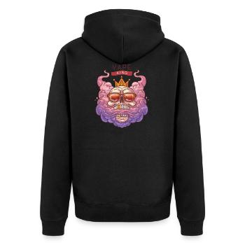 Vape skull with crown and glasses - Unisex Premium Organic Zip Hoodie - black - Back - Nico (187cm)