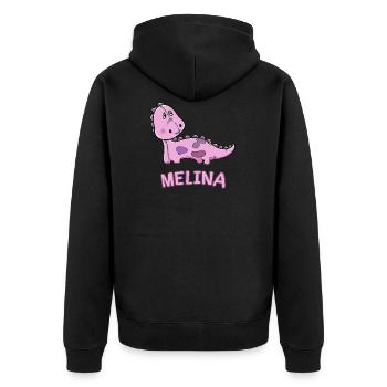 enfant drôle de dinosaure d'anniversaire cadeau Melina - Veste à capuche bio Premium Unisexe - noir - Dos - Nico (187cm)