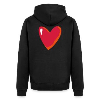 Heart Love Valentines Day Carnival Carnival Marriage - Unisex Premium Organic Zip Hoodie - black - Back - Nico (187cm)