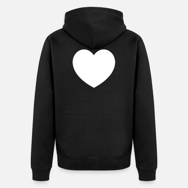 Coeur blanc - Veste à capuche bio Premium Unisexe - noir