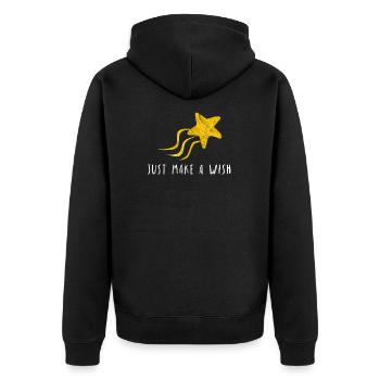 Wish you a shooting star dream gift idea - Unisex Premium Organic Zip Hoodie - black - Back - Nico (187cm)