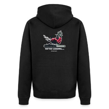 Tattoo Loading .. Hand tattoo machine tattooed ink - Unisex Premium Organic Zip Hoodie - black - Back - Nico (187cm)