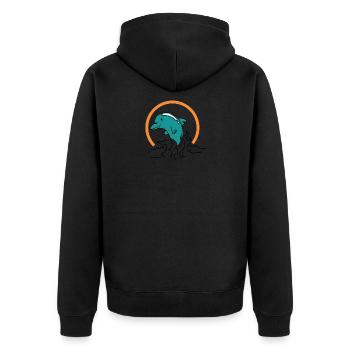 Dolphin gift water sea whale fish ocean animal - Unisex Premium Organic Zip Hoodie - black - Back - Nico (187cm)