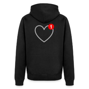 Die Liebe - Nachricht - SMS - Verliebt - Unisex Premium Bio Zip Hoodie - Schwarz - Hinten - Nico (187cm)