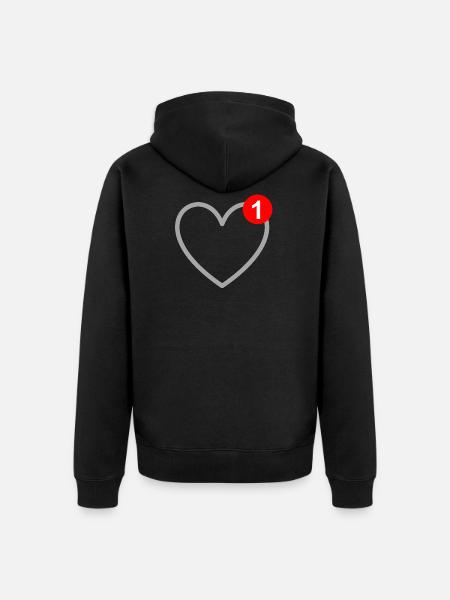 Amour - Message - SMS - Love - Veste à capuche bio Premium Unisexe - noir