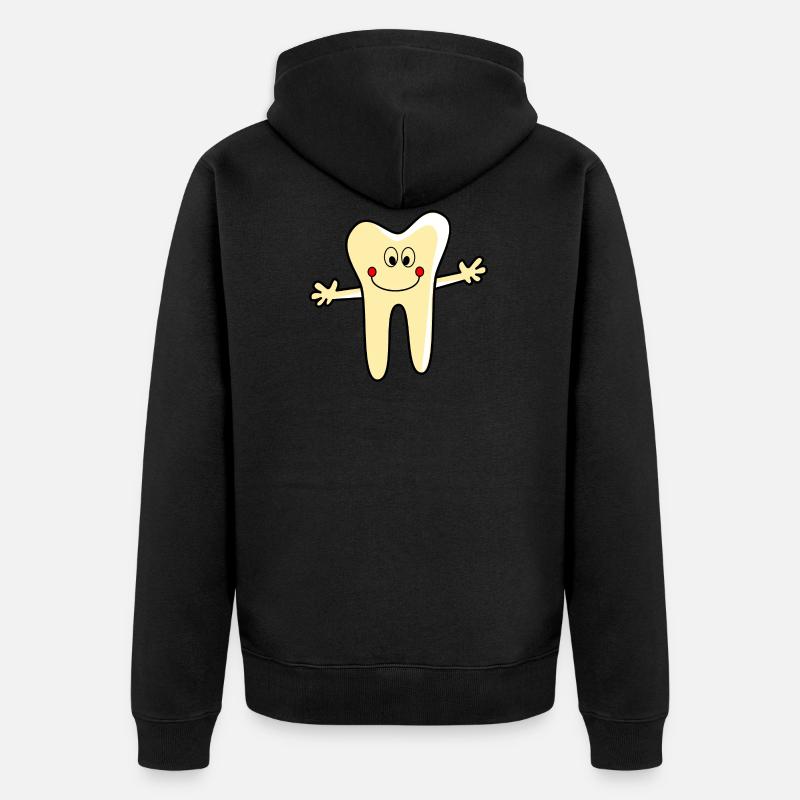 Pratique dentaire dent Logo - Veste à capuche bio Premium Unisexe - noir