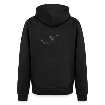Agile loop - Unisex Premium Organic Zip Hoodie - black - Back - Nico (187cm)