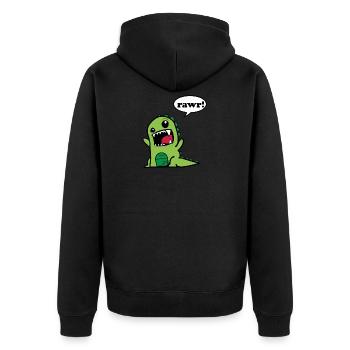 Rawr dino dinosaur Cute gift idea - Unisex Premium Organic Zip Hoodie - black - Back - Nico (187cm)