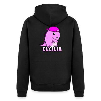 Cecilia cadeau d'anniversaire - Veste à capuche bio Premium Unisexe - noir - Dos - Nico (187cm)