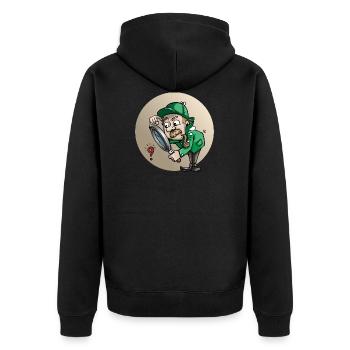 Detectiv - Unisex Premium Bio Zip Hoodie - Schwarz - Hinten - Nico (187cm)