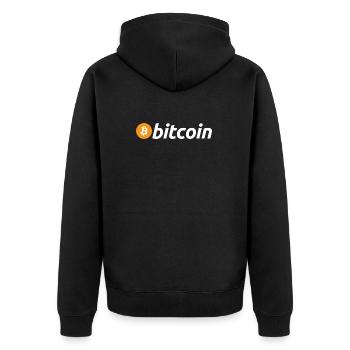 Bitcoin Decentralized Currency Gift Blockchain - Unisex Premium Organic Zip Hoodie - black - Back - Nico (187cm)