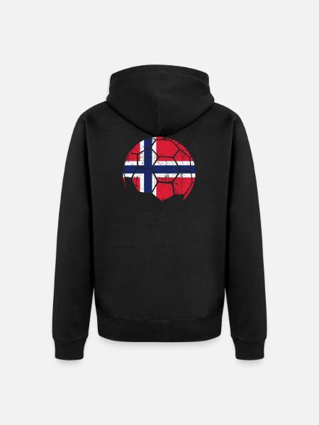 Norge Fotball Fotball - Premium økologisk unisex-hettejakke - svart