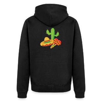 Mexiko - Design Shirt - Unisex Premium Bio Zip Hoodie - Schwarz - Hinten - Nico (187cm)