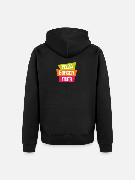 frites Pizza Burger - Veste à capuche bio Premium Unisexe - noir