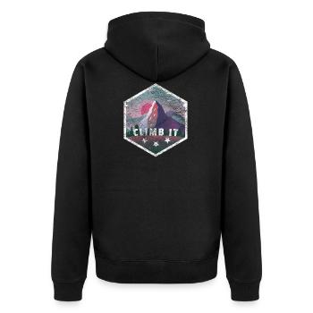 Gift climber boulderer climbing bouldering - Unisex Premium Organic Zip Hoodie - black - Back - Nico (187cm)