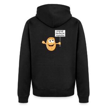 Deutsche Kartoffel - Unisex Premium Bio Zip Hoodie - Schwarz - Hinten - Nico (187cm)