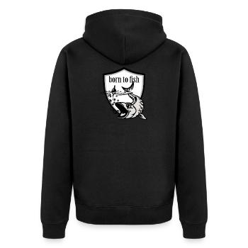 angler - Unisex Premium Bio Zip Hoodie - Schwarz - Hinten - Nico (187cm)