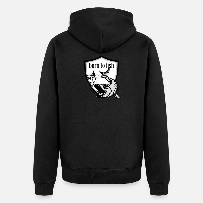 pêcheur à la ligne - Veste à capuche bio Premium Unisexe - noir