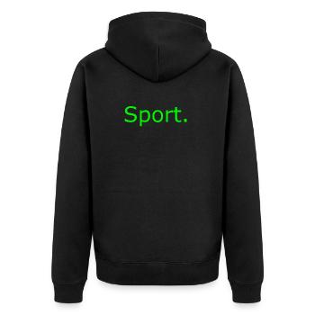 Sport - Unisex Premium Bio Zip Hoodie - Schwarz - Hinten - Nico (187cm)