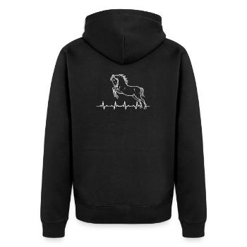 Heartbeats Chevaux Amour T-shirt - Veste à capuche bio Premium Unisexe - noir - Dos - Nico (187cm)