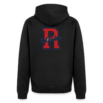 Rotterdam - Pays-Bas - Pays-Bas - Randstad - Veste à capuche bio Premium Unisexe - noir - Dos - Nico (187cm)
