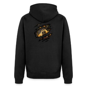 Rottweiler in me - Unisex Premium Organic Zip Hoodie - black - Back - Nico (187cm)