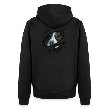 Bernese Mountain Dog in me - Unisex Premium Organic Zip Hoodie - black - Back - Nico (187cm)