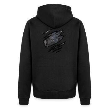 Labradoodle in me - Unisex Premium Organic Zip Hoodie - black - Back - Nico (187cm)