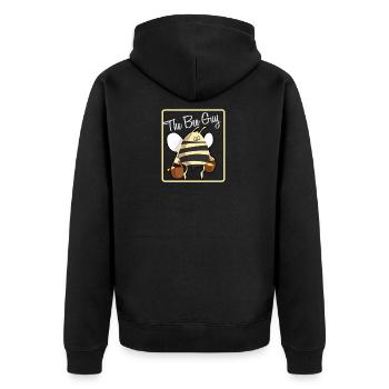the bee guy - Unisex Premium Bio Zip Hoodie - Schwarz - Hinten - Nico (187cm)