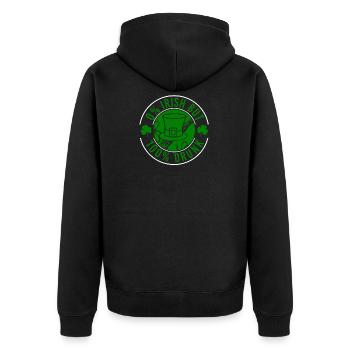 Saint Patrick's Day Irland Irisch Glück Geschenk - Unisex Premium Bio Zip Hoodie - Schwarz - Hinten - Nico (187cm)
