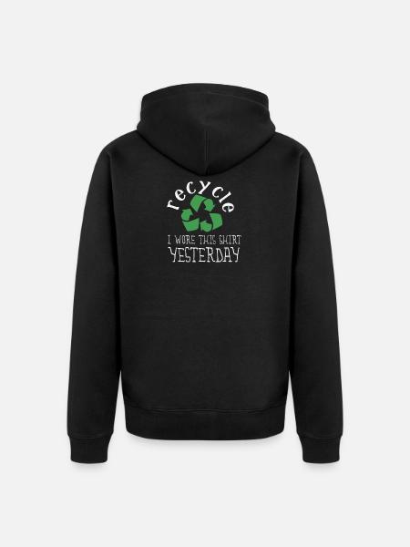 recycle - Unisex Premium Organic Zip Hoodie - black