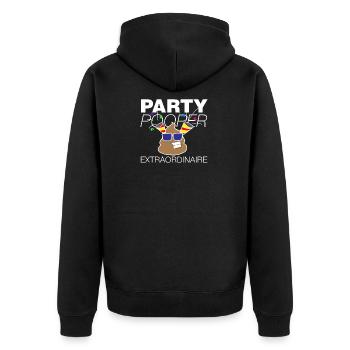 Parti Pooper Anniversaire - Veste à capuche bio Premium Unisexe - noir - Dos - Nico (187cm)
