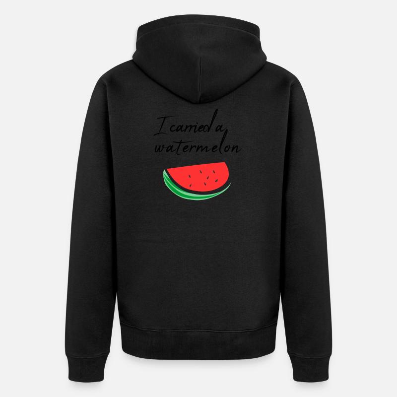 Je portais une pastèque / cadeau - Veste à capuche bio Premium Unisexe - noir