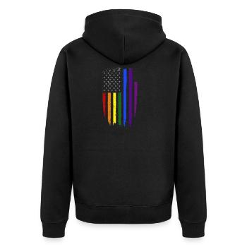 Gay Schwul Lesbisch Homosexuell Pride Geschenk - Unisex Premium Bio Zip Hoodie - Schwarz - Hinten - Nico (187cm)