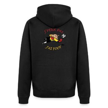 J'peux pas j'ai foot - Veste à capuche bio Premium Unisexe - noir - Dos - Nico (187cm)