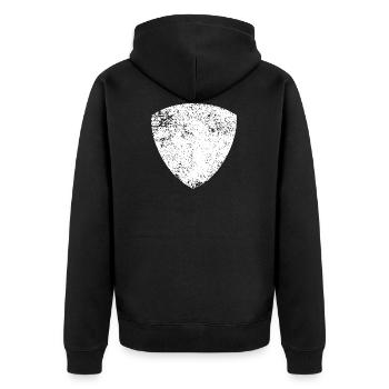 SHAPES SHAPE GRUNGE - Unisex Premium Organic Zip Hoodie - black - Back - Nico (187cm)